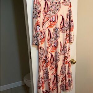 Vibrant Paisley Long Sleeve Dress